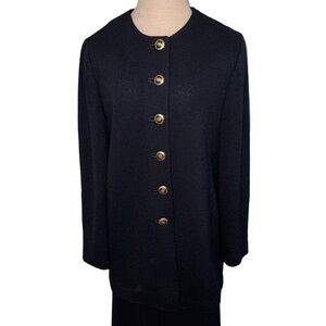 St. John Mitchells Black Knit Woman Jacket Size L